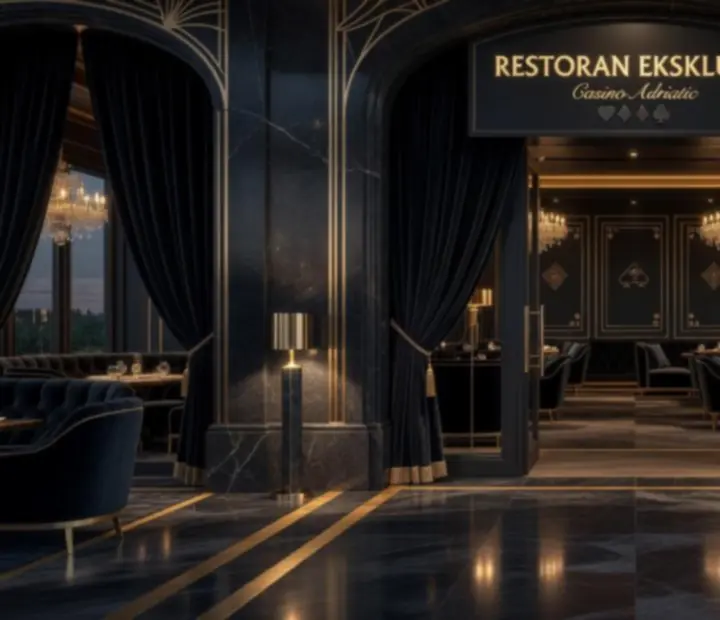 Ulaz u luksuzni restoran unutar casino prostora u Hrvatskoj
