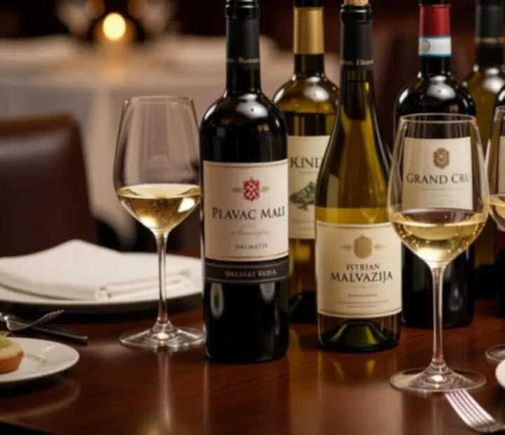 Elegantno postavljen stol s selekcijom vina i čašama u Croatera restoranu